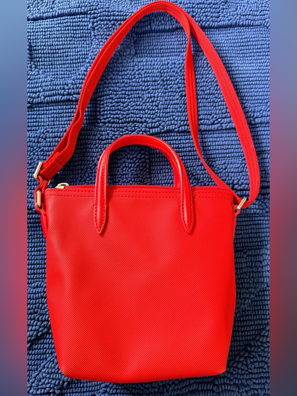 Lacoste Bright Red Crossbody Mini Tote Bag - Picture 2 of 9